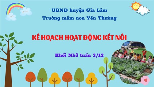 Kế hoạch hoạt động kết nối khối mẫu giáo nhỡ (tuấn 3/12/2021)